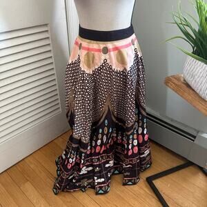 Vintage Tan Chho Maxi Skirt Womens  XXL Embellished Bohemian Festival Chic